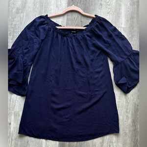 Blu pepper roll tab sleeve flowy top size S